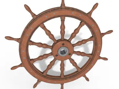 Hand Wheel of ships PBR low poly Low-poly 3D model