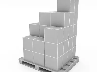 3D Warehouse Box Model 6 Low-poly 3D model
