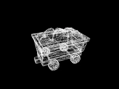 Low Poly Stylized Copper Mine Cart Low-poly 3D model