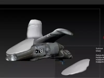 Ship 1 fighter jet 3D model