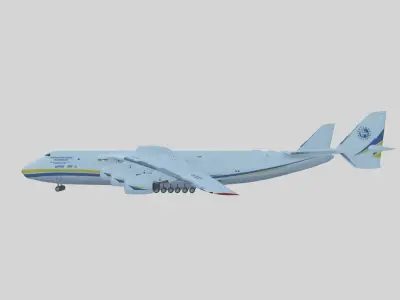 Lowpoly The Antonov An-225 Mriya Low-poly 3D model
