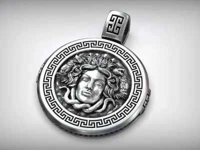 Medusa Gorgona Head Snake Ancient Greece Antique Pendant 3D print model