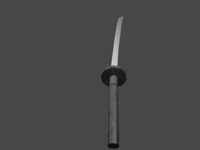 katana samurai sword Free 3D model 8
