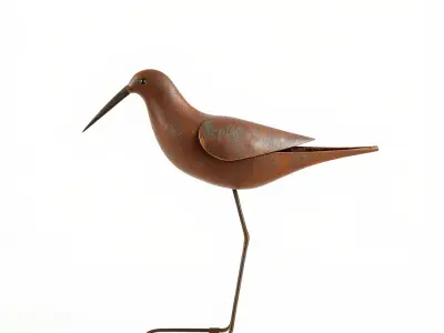 Rustic Metal Bird Sculpture Model Pack Low-poly 3D model