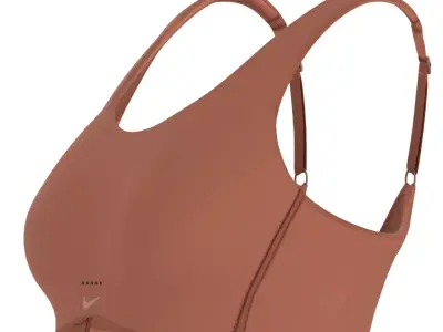 Nike Dri-Fit Alate Coverage Sports Training Bra Brown Low-poly 3D model
