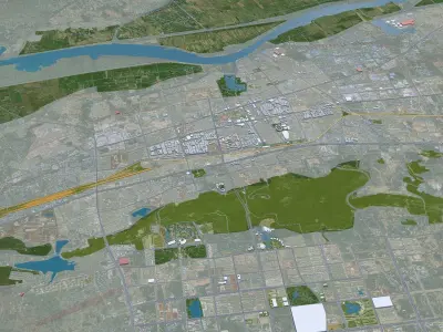 Huainan Anhui China 55km Free low-poly 3D model
