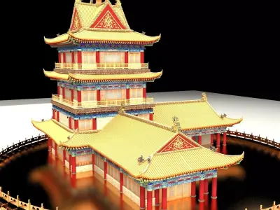 Chinese ancient building 3D model buy