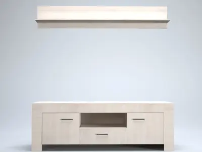 Cabinet for TV Low-poly 3D model