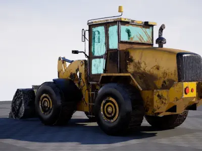 Truck Loader - Rusty old loader realistic and low poly Low-poly 3D model