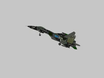 Detailed Modern Fighter Jet 3D Model Low-poly 3D model