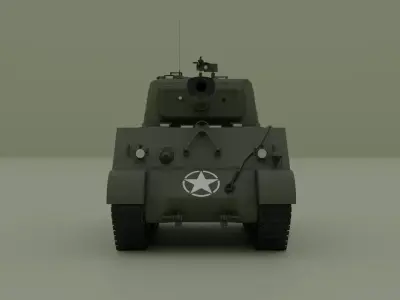 M4A2 Sherman 76w Low-poly 3D model