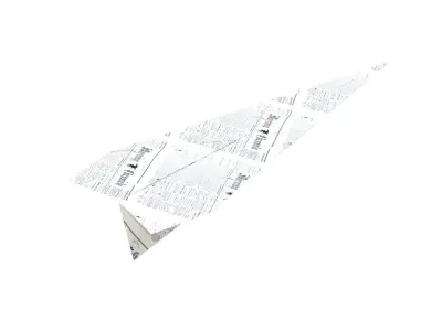 paper airplane Low-poly 3D model