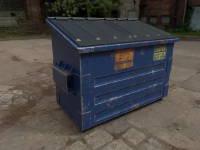 PBR Dumpster trash can Low-poly 3D model