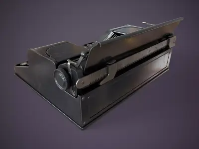 Vintage Mechanical Typewriter Low-poly 3D model