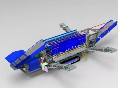 SPS6203 Crawler Mobile Horizontal Screening Station 3D 3D model