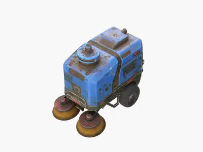 Rusty Street Sweeper Bot 3D model