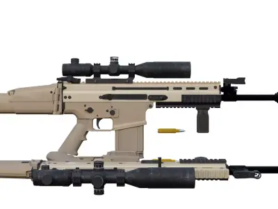 Ultra Realistic Tactical Sniper Rifle Model Game Ready Weapon Low-poly 3D model
