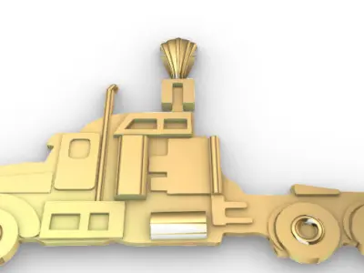Semi Trailer Truck Pendant Necklace Jewerlry 3D print model
