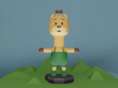 Character design giraffe 3D model