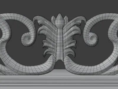 Large Ornate Mirror 3D model