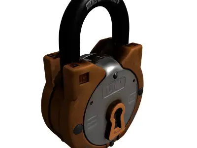 Detailed Rustic Padlock 3D Model Low-poly 3D model