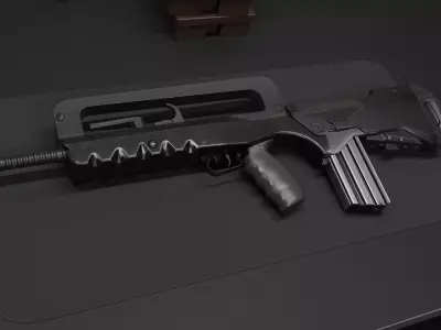 FAMAS F1 Rifle Game Ready Midle-poly and Low-poly Low-poly 3D model
