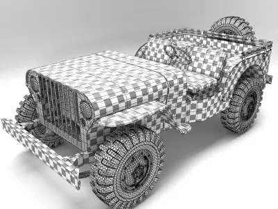 Military USA Vehicle of World War II  Low-poly 3D model
