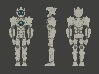 Desert Droid Game Ready Model Free 3D model
