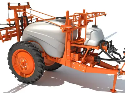 Trailed Farm Sprayer 3D model