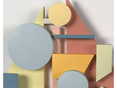 Wall Colored shapes Decoration - 60x40 - Collection - Part 10 3D model