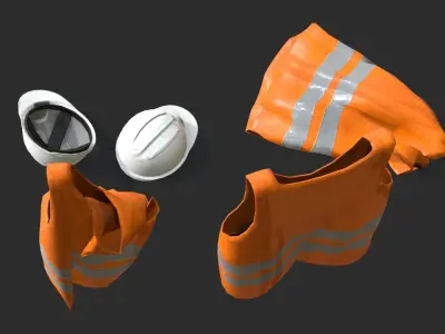 Safety Equipments Set 02 Low-poly 3D model