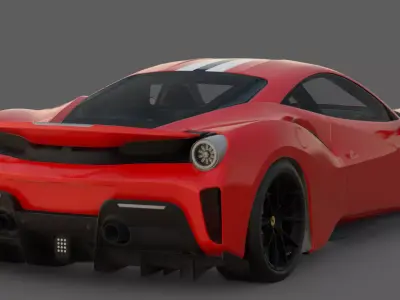 2019 Ferrari 488 Pista 3D Model  Track-Focused Perfection 3D model