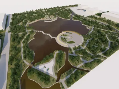 public park-Private Park Landscape 3D model 2