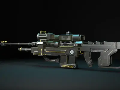 Sniper Game Weapon 3D model