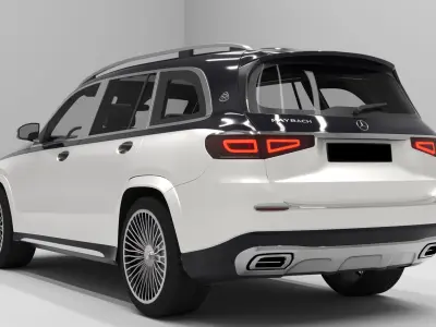 4 SUV cars Mercedes-Benz - Genesis - Range Rover - Cadillac 3D model