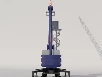 Dock Crane Low-poly 3D model buy