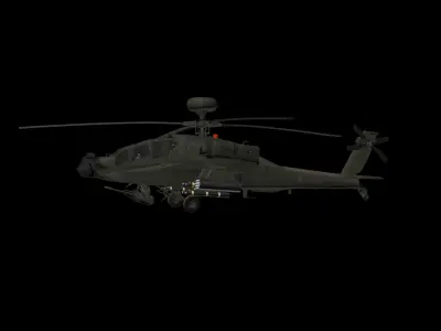 AH64E Apache Longbow Helicopter Green Hard Used 3D model