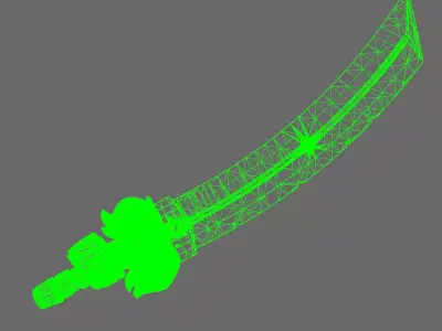 Cyber Samurai Demon Dog Sword RIGHT 3D print model