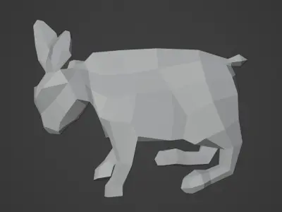 Dead rabbit Low-poly 3D model