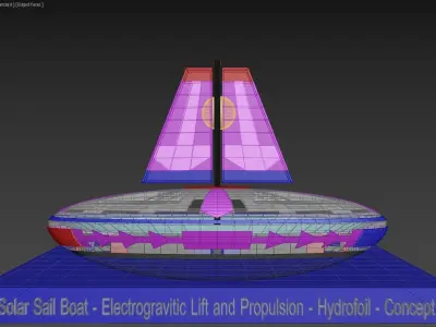 Solar Sail Boat - Electrogravitic lift and propulsion - Concept 3D model