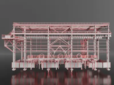 Industrial Metal building 3D model purchase