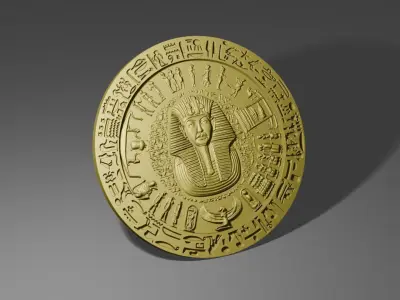 The Tutankhamuns coin 3D print model 3D print model