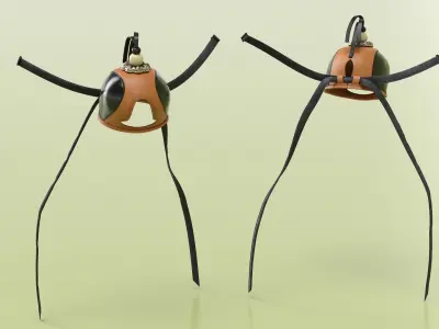Falconry Hood with Black Panels Leather 3D model
