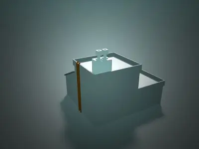 Factory Voxel  Low-poly 3D model