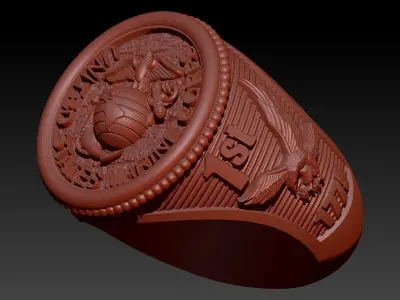 UNITED STATES MARINE CORPS MENS SIGNET FASHION RING JEWELRY 3D print model purchase