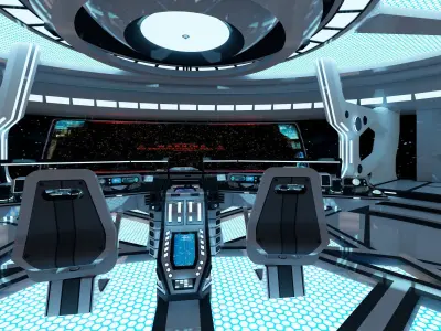 Sci-fi Interior Low-poly 3D model