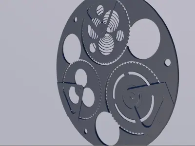 The face of a mechanical watch with holders Low-poly 3D model