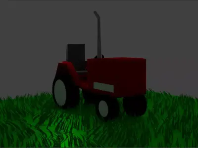 Tractor in grass Free low-poly 3D model