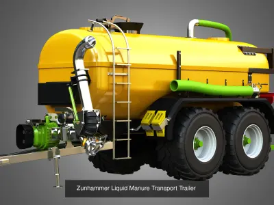 Drakkar 6600 and zunhammer Liquid Manure  Trailers 3D Model Pack purchase