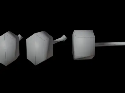 Hammer-Skull Low-poly thor hammer Low-poly 3D model